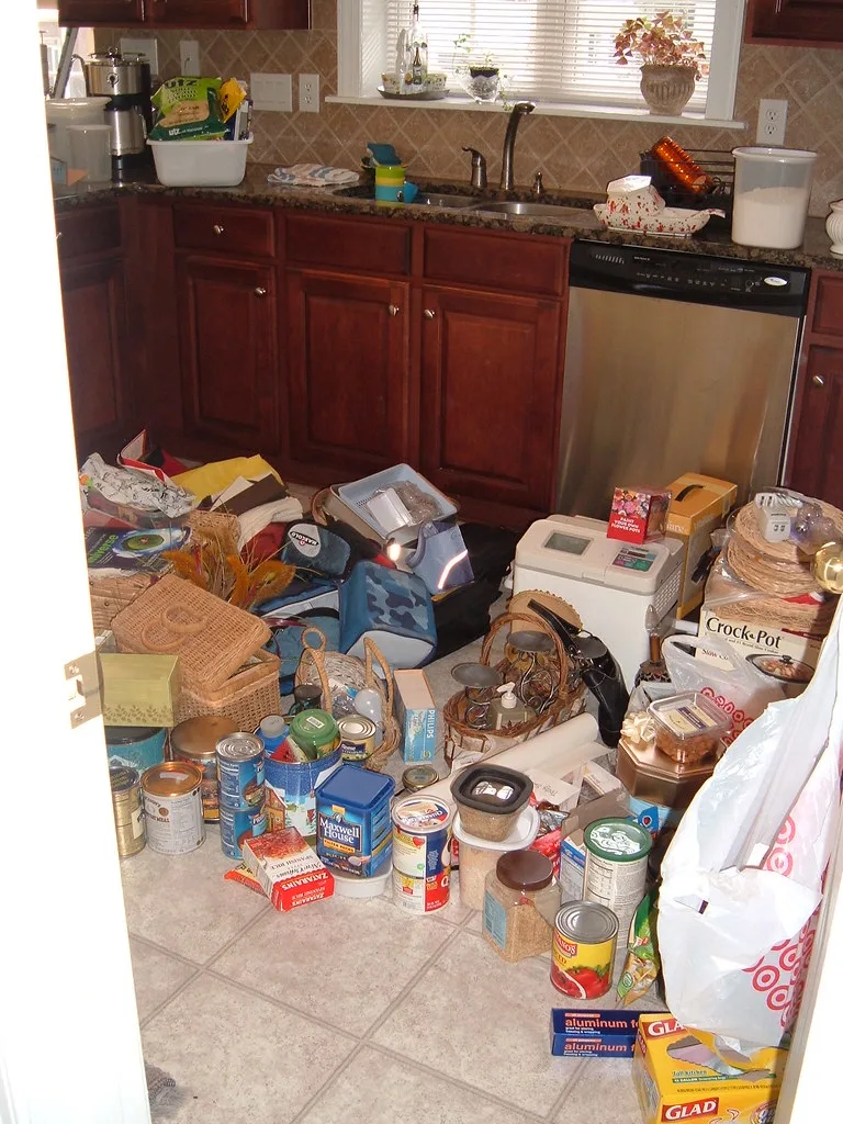 The first step to organizing your kitchen pantry is to empty the pantry and start organizing everything from scratch.