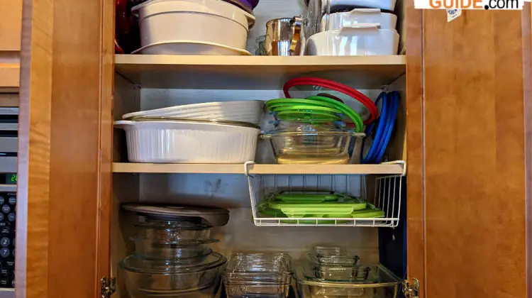 This is all of my glass bowls & their matching lids in a single kitchen cabinet. Of course, many are not pictured here because they're currently being used -- and are in the refrigerator! 