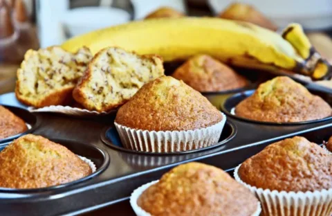 See my recipe for homemade banana bread muffins.