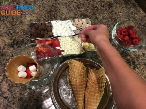 Campfire Cones are a fun way to make a custom dessert bar for a party!